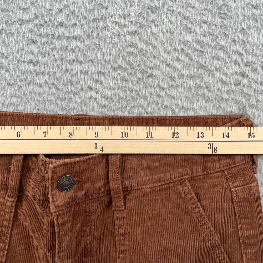 American Eagle Corduroy Pants Womens 6 Brown Flare Stretch High Rise Retro 70s - Picture 6 of 9